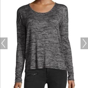 Rag & Bone/Jean Mia Heather Knit Top in Black/Grey